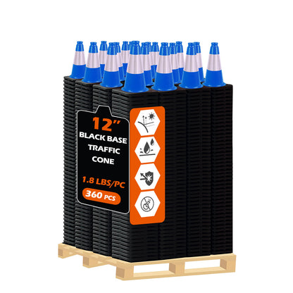 Lightweight Black Base Economy Traffic Cones