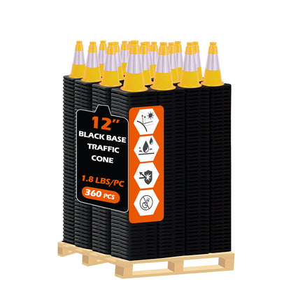 Heavy-Duty PVC Traffic Cones with Reflective Stripe