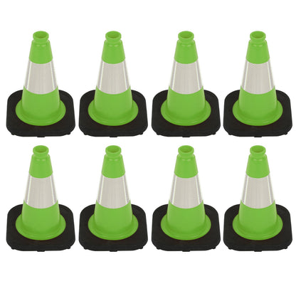 Heavy-Duty Black Base Traffic Cones with Reflective Stripe