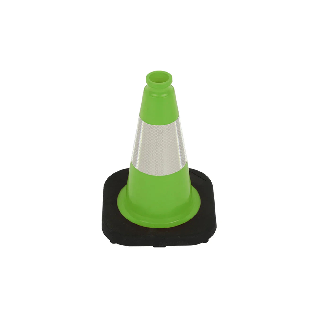 Heavy-Duty Black Base Traffic Cones with Reflective Stripe