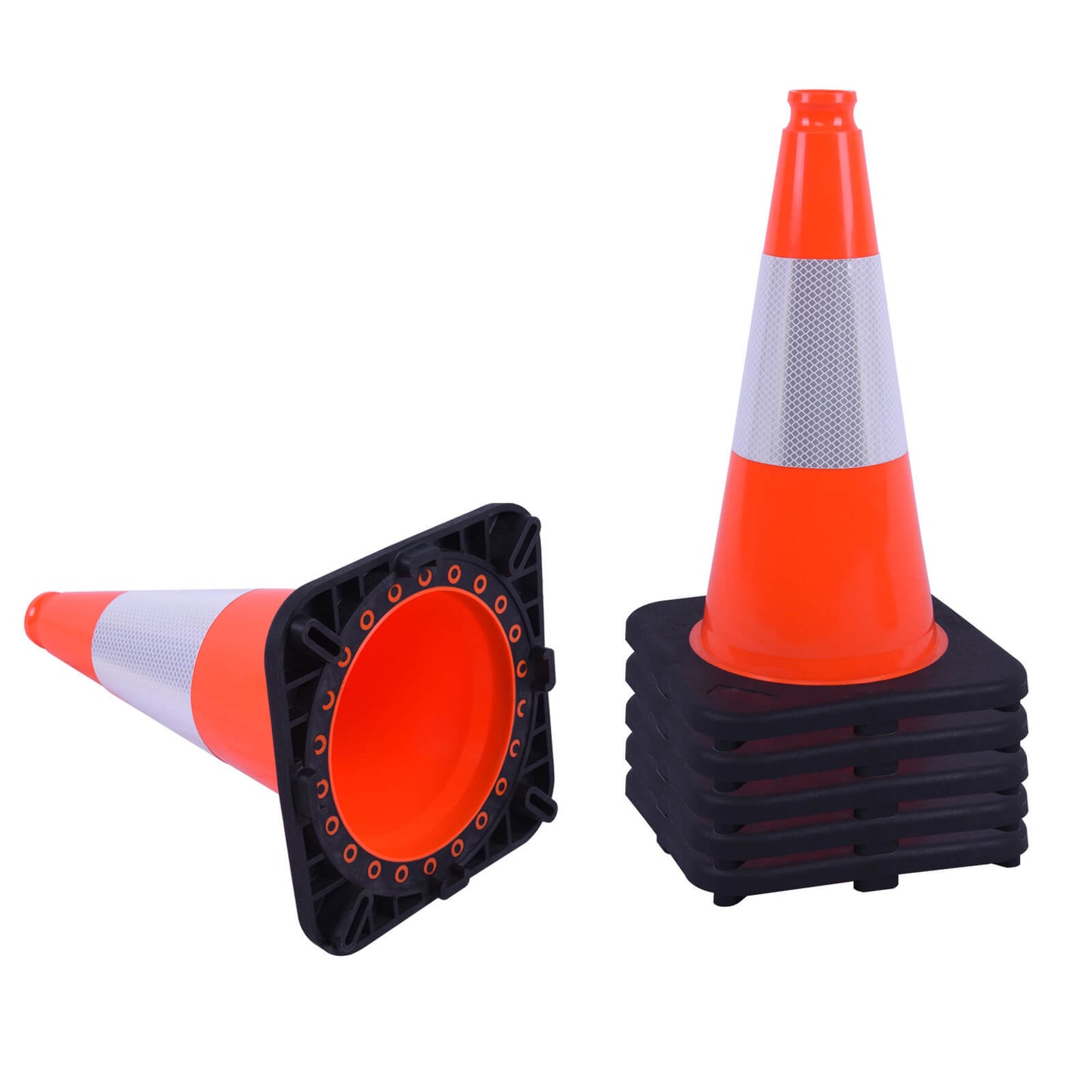 Lightweight Black Base Economy Traffic Cones
