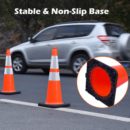 Heavy-Duty PVC Traffic Cones with Reflective Stripe