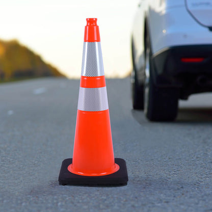 Heavy-Duty PVC Traffic Cones with Reflective Stripe