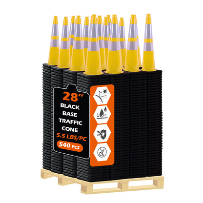 Lightweight Black Base Economy Traffic Cones