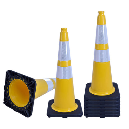 Heavy-Duty PVC Traffic Cones with Reflective Stripe