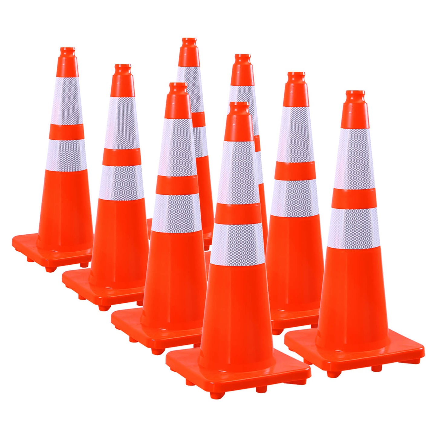 Flexible PVC Traffic Cones with Reflective Collars