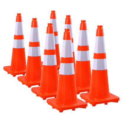 Flexible PVC Traffic Cone 12 - 28Inch with Reflective Collar