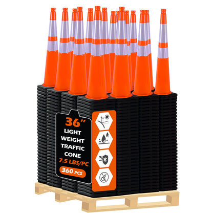 Heavy-Duty PVC Traffic Cones with Reflective Stripe