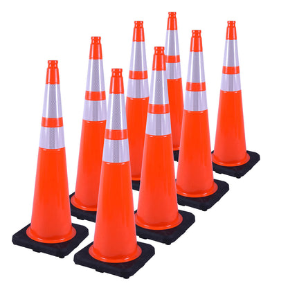Heavy-Duty PVC Traffic Cones with Reflective Stripe