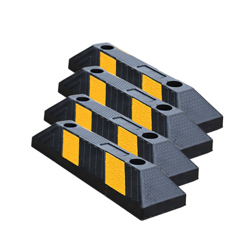 Heavy-Duty Rubber Parking Curb Wheel Stops with Reflective Markings