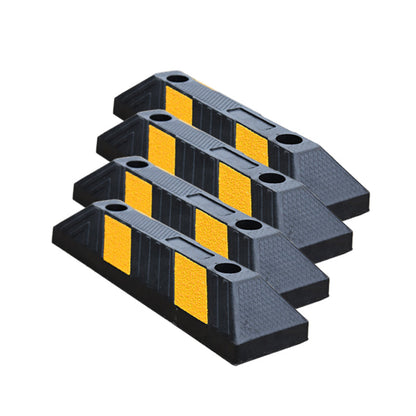 Heavy-Duty Rubber Parking Curb Wheel Stops with Reflective Markings