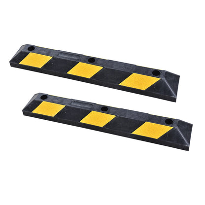 Heavy-Duty Rubber Parking Curb Wheel Stops with Reflective Markings