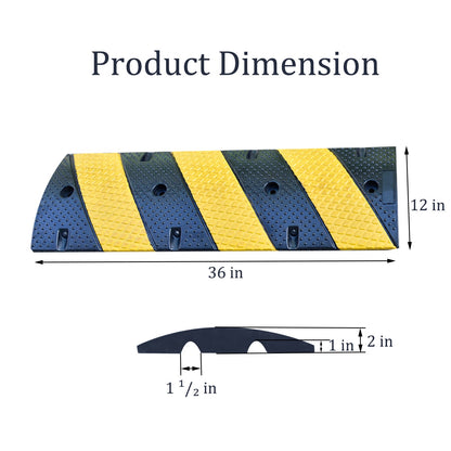 3 ft Heavy-Duty Rubber Speed Bump Set