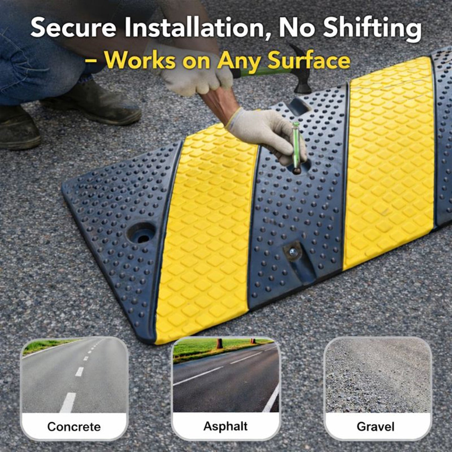 3 ft Heavy-Duty Rubber Speed Bump Set