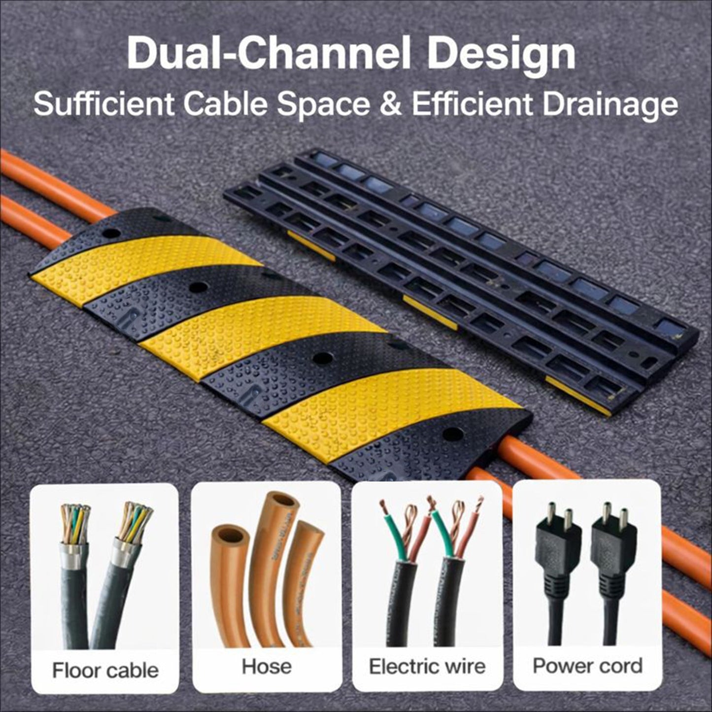 3 ft Heavy-Duty Rubber Speed Bump Set