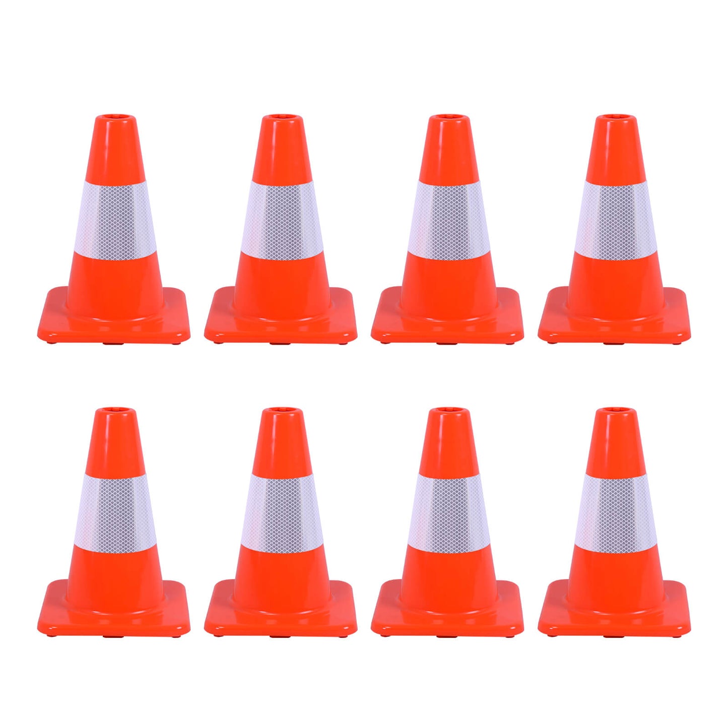 Flexible PVC Traffic Cones with Reflective Collars