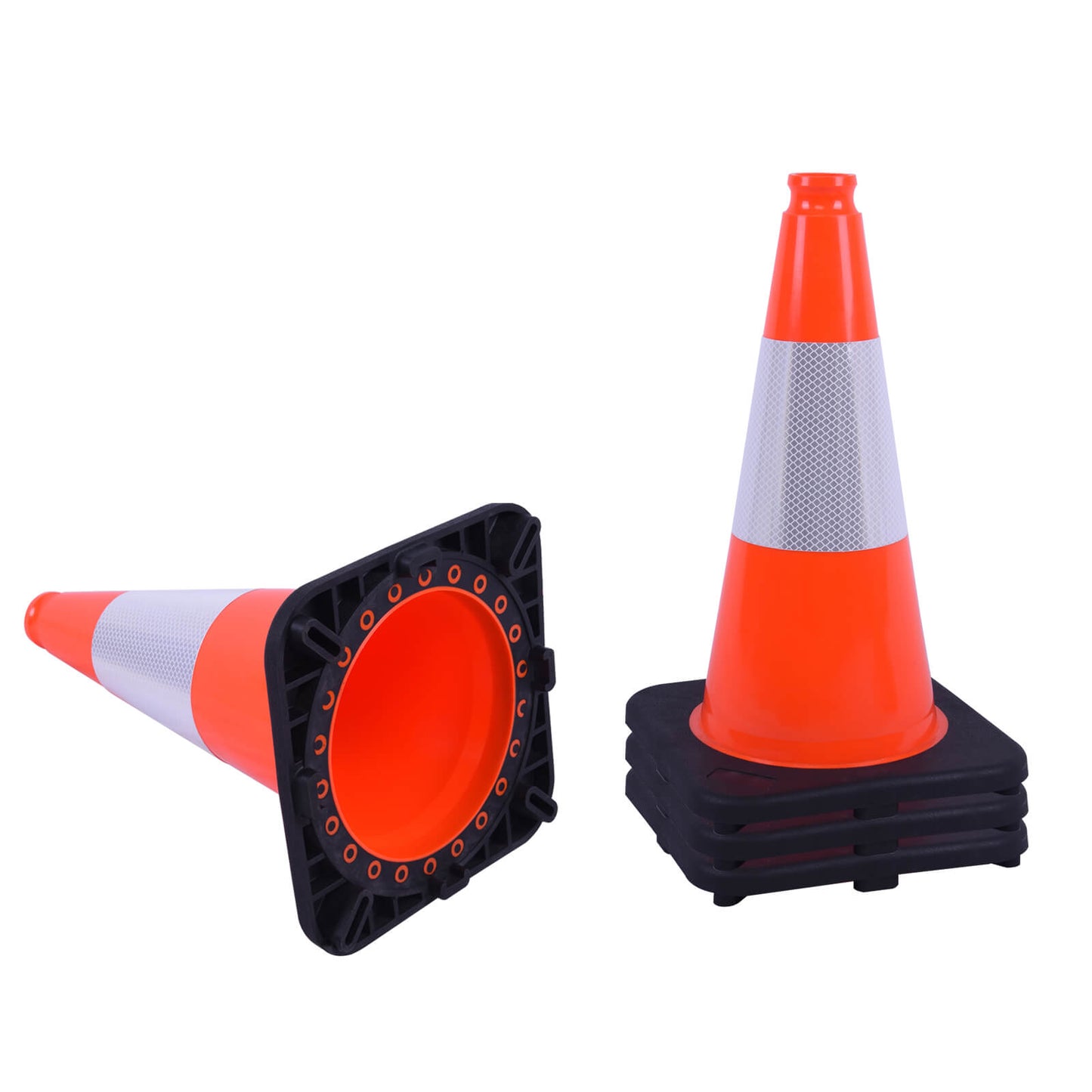 Heavy-Duty PVC Traffic Cones with Reflective Stripe