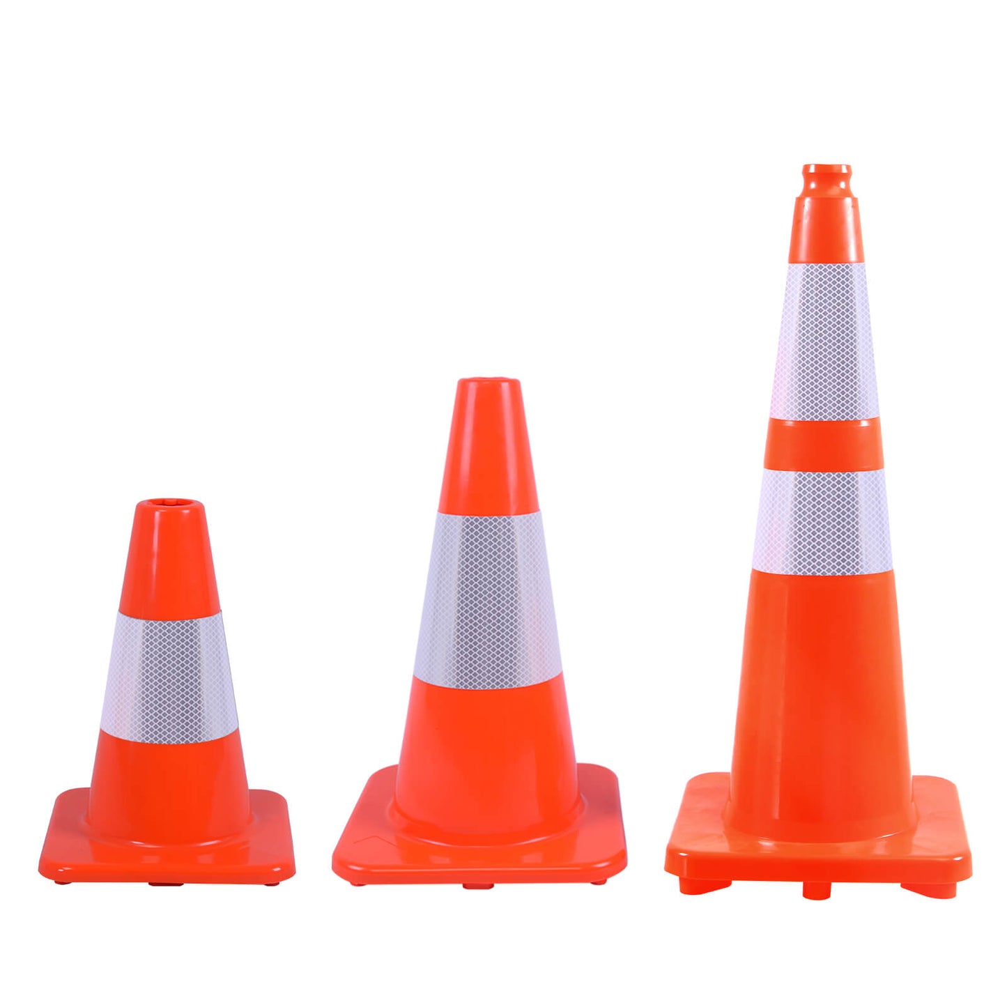 Flexible PVC Traffic Cones with Reflective Collars