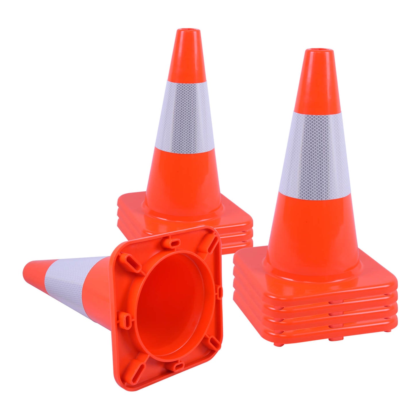 Flexible PVC Traffic Cones with Reflective Collars