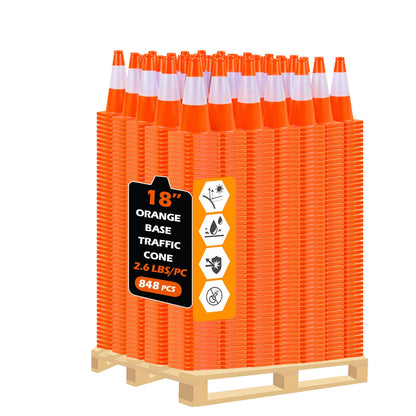 Solid Orange Economy Traffic Cones