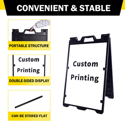 A-Frame Sidewalk Sign Board, Double-Sided Poster Stand