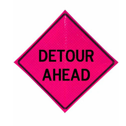 48 in Reflective Pink Vinyl Roll-Up Sign