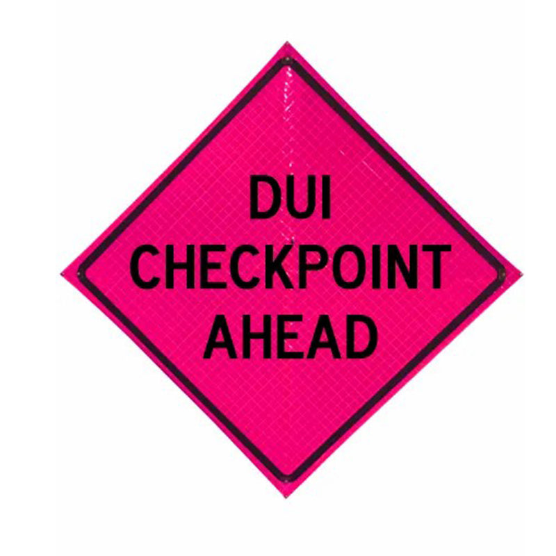 48 in Reflective Pink Vinyl Roll-Up Sign