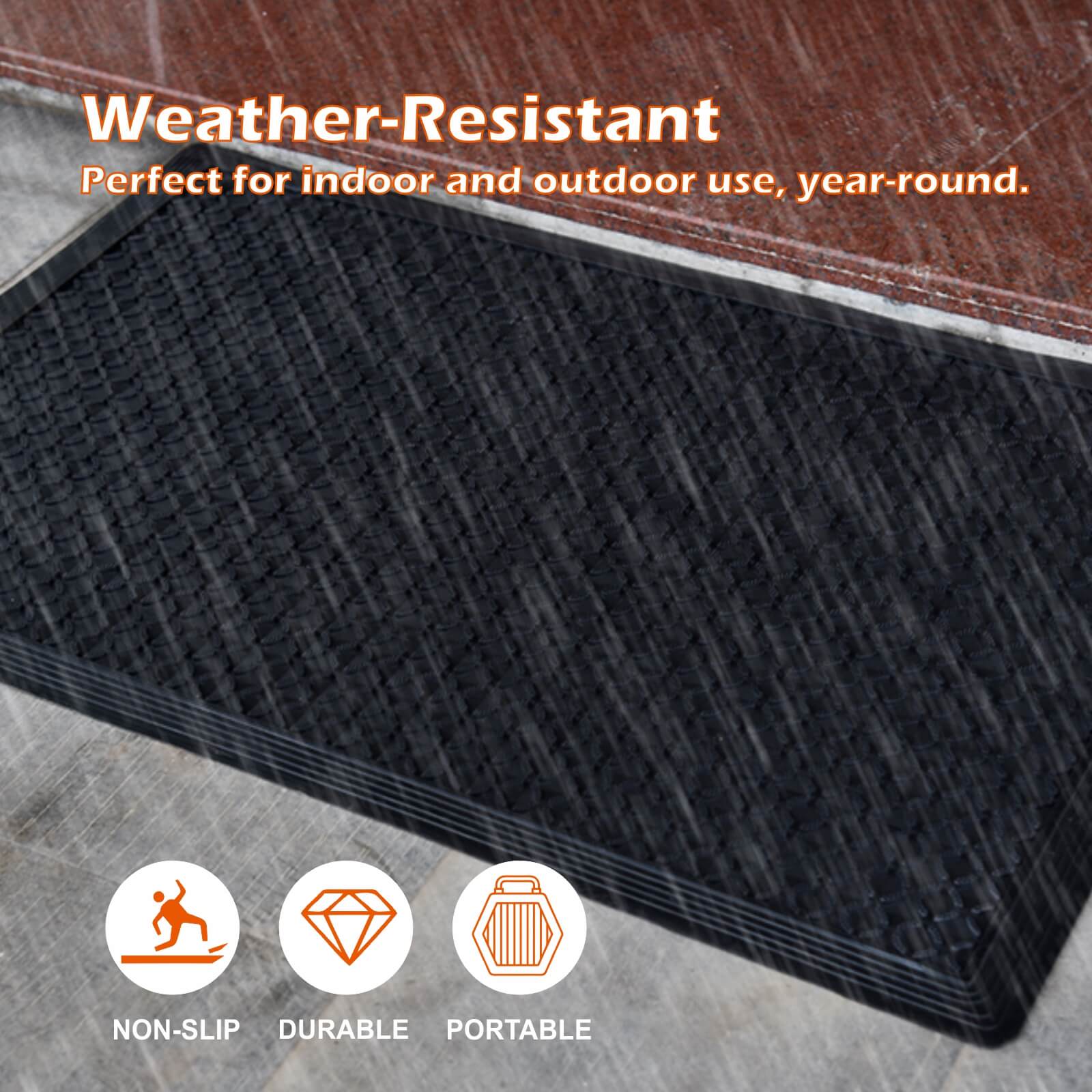 Rubber Scraper Mat - with accessories