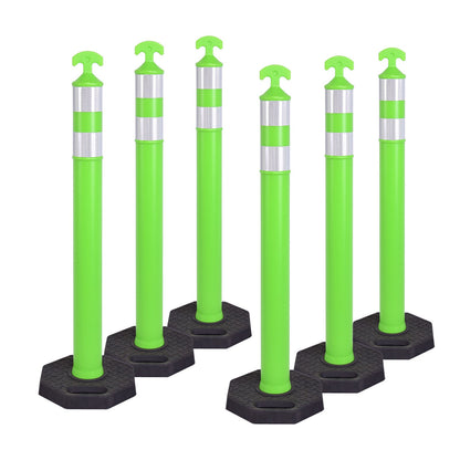 6-Pack T-Top Delineator Posts with Rubber or Water-Filled Bases