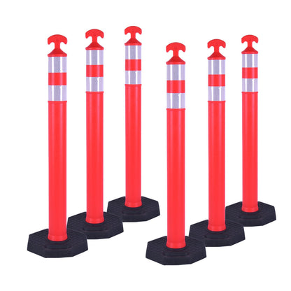 6-Pack T-Top Delineator Posts with Rubber or Water-Filled Bases