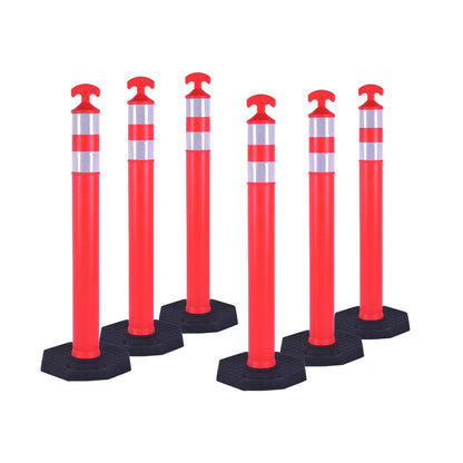 6-Pack T-Top Delineator Posts with Rubber or Water-Filled Bases