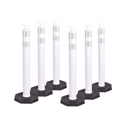 6-Pack T-Top Delineator Posts with Rubber or Water-Filled Bases