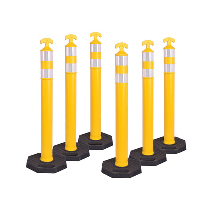 6-Pack T-Top Delineator Posts with Rubber or Water-Filled Bases