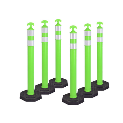 6-Pack T-Top Delineator Posts with Rubber or Water-Filled Bases