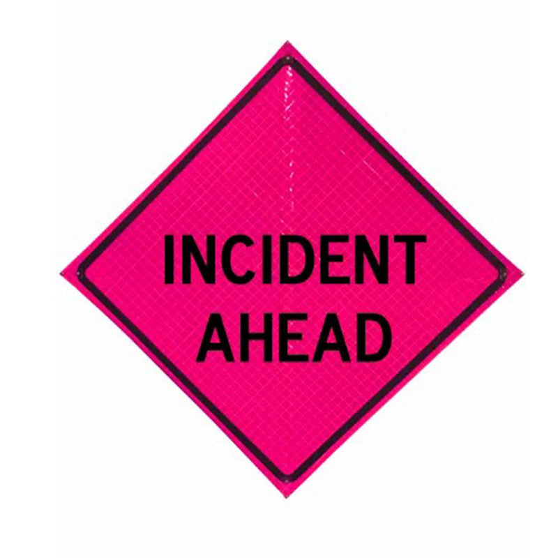 48 in Reflective Pink Vinyl Roll-Up Sign