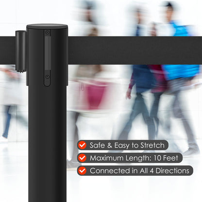 Plastic Retractable Stanchion with 300 cm Black Belt