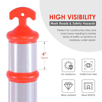 6-Pack T-Top Delineator Posts with Rubber or Water-Filled Bases