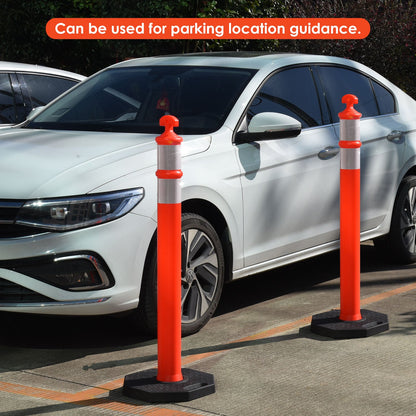 6PCS T-Top Delineator Post with Rubber /Water Filled Base