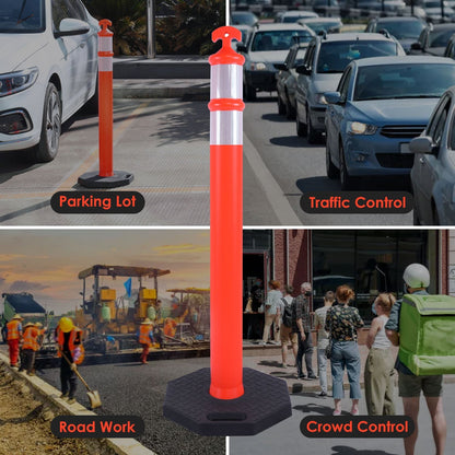 6-Pack T-Top Delineator Posts with Rubber or Water-Filled Bases