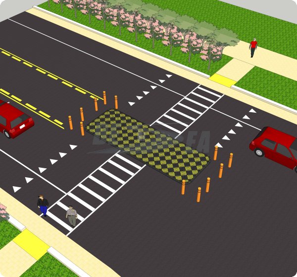 Pedestrian Crossing Island (3)
