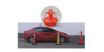 Retractable Top Chain Lock Traffic Post for Parking & Crowd Control