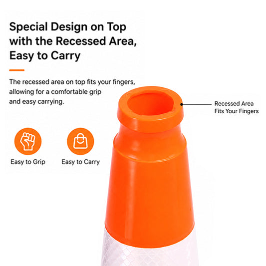 New Zealand Standard 90CM Slim PVC Traffic Cone with 3M Reflective Collar for Road Safety & Construction