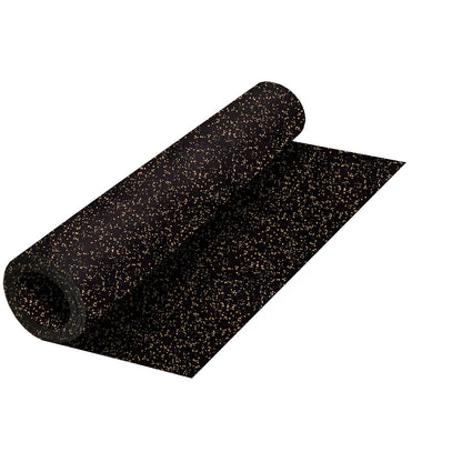 4 mm Rubber Gym Flooring Roll, 115 × 300 cm, Black/Yellow