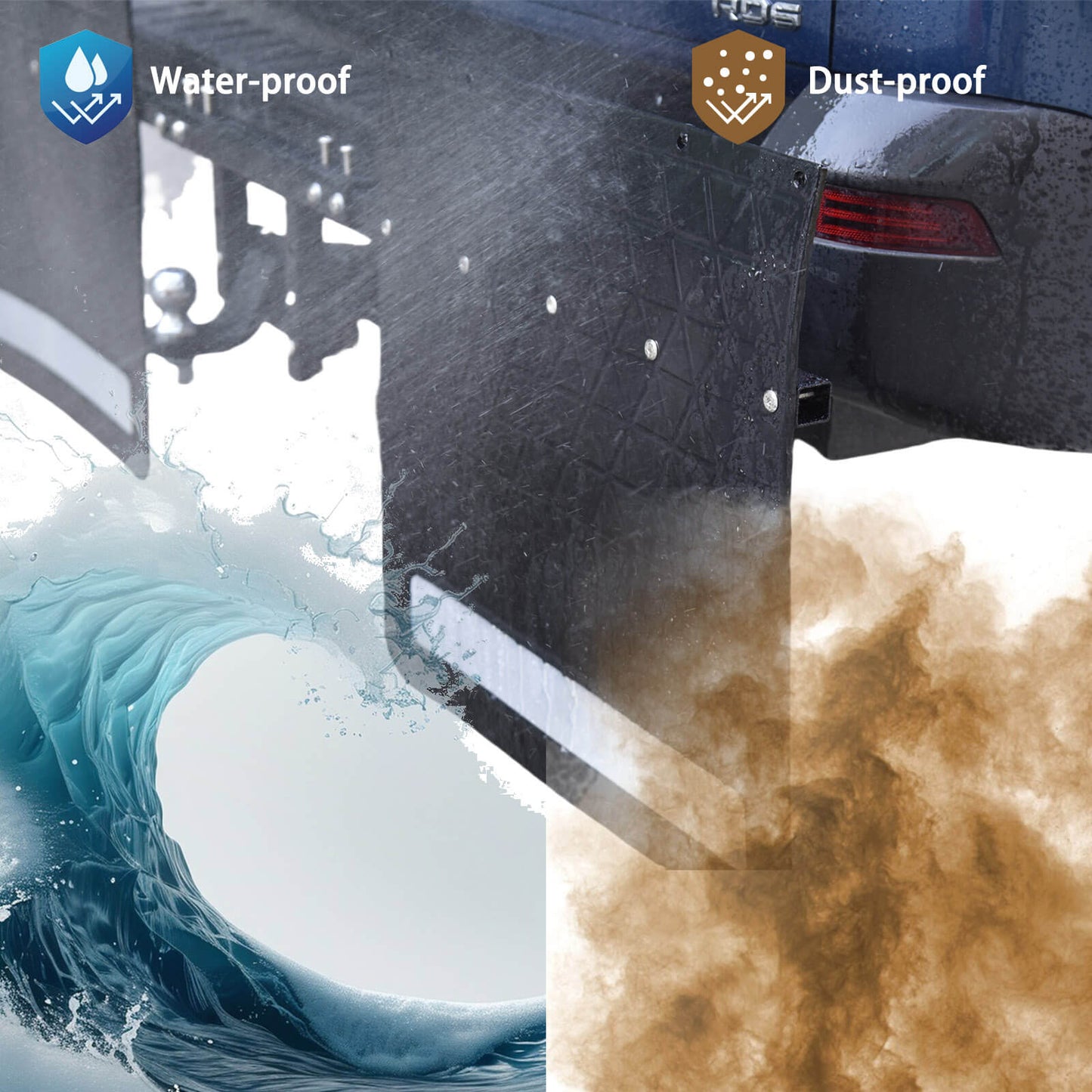 2-Pack Adjustable Hitch Mud Flaps for Trucks and Trailers