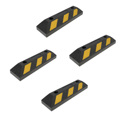 Heavy-Duty Rubber Parking Curb Wheel Stops with Reflective Markings