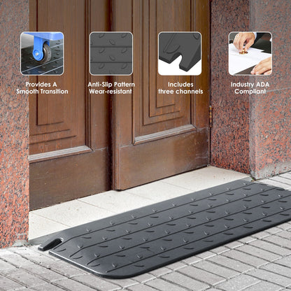 Rubber Doorway Threshold Ramp, 3-10 cm Height