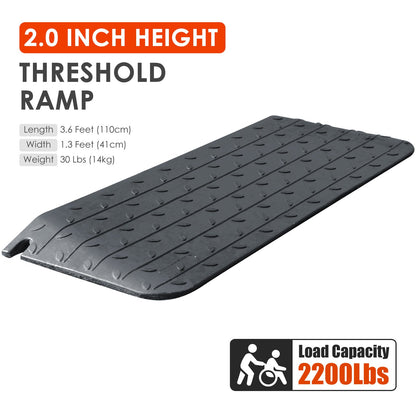 Rubber Doorway Threshold Ramp, 3-10 cm Height