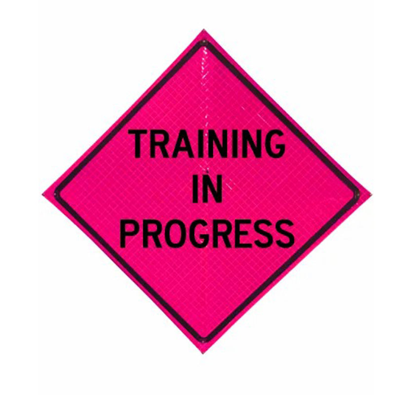48 in Reflective Pink Vinyl Roll-Up Sign