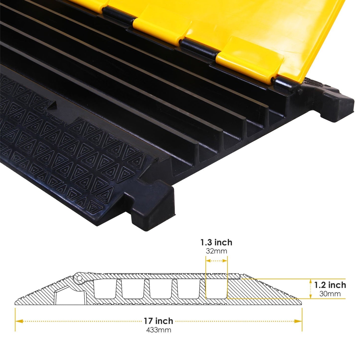 2/3/5-Channel Rubber Cable Protector Ramp