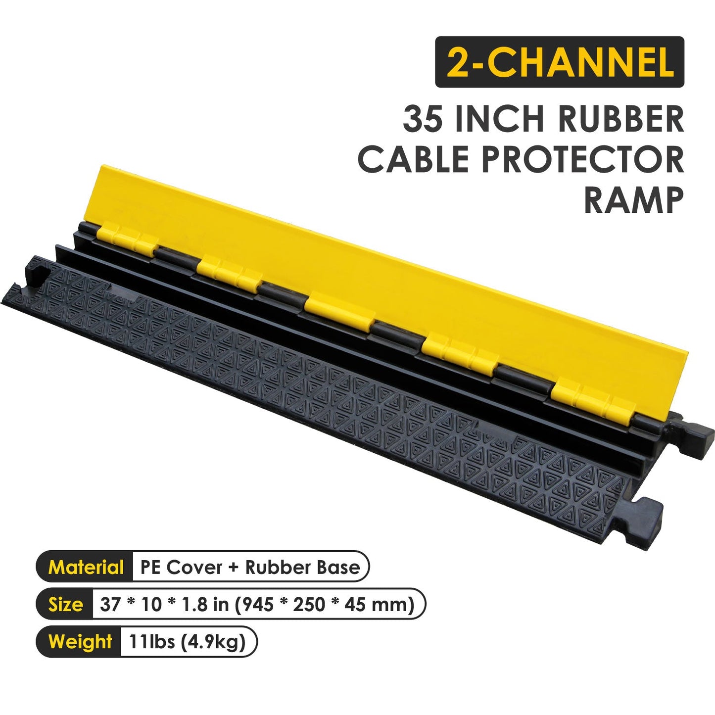2,3,5-Channel Rubber Cable Protector Ramp with Extra Anti Slip Pattern